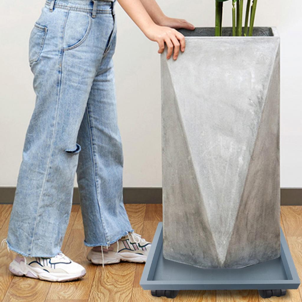 Movable Square Flower Pot Tray for Effortless Transportation of Heavy Planters