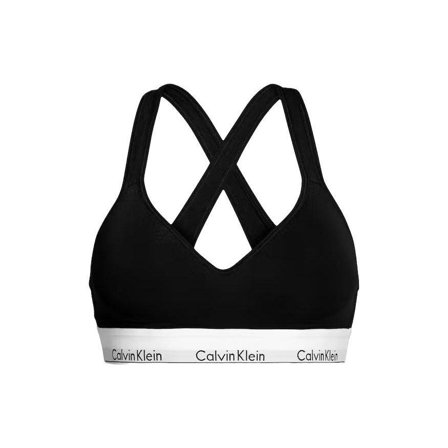 Calvin Klein Color Block Letter Print Sleeveless Bra Women Black QF1654-001