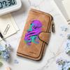 Purple Octopus Pattern Wallet Fashion Casual Card Holder Forever Letter Long Purse