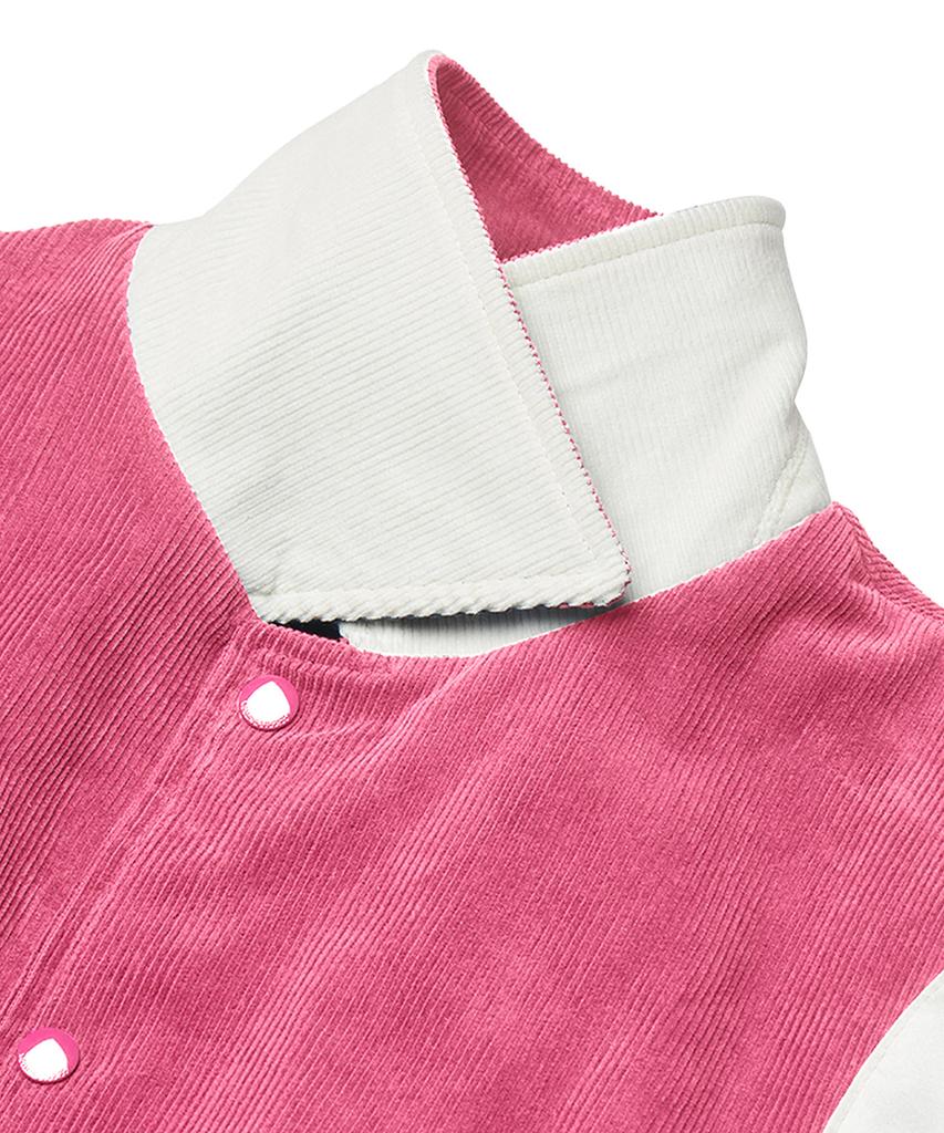 Rollingstudios Corduroy Varsity Jacket Pink