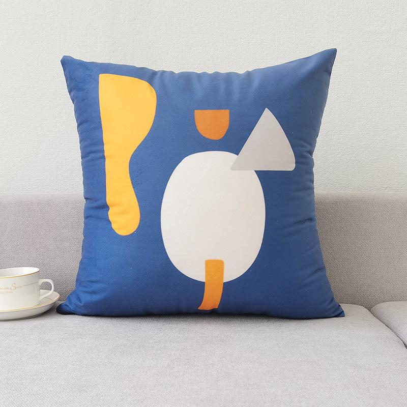 Nordic Ins Style Pillow Cover Brown Modern Simple Sofa Cushion Cover Short Plush Car Cushion Cover Coreless