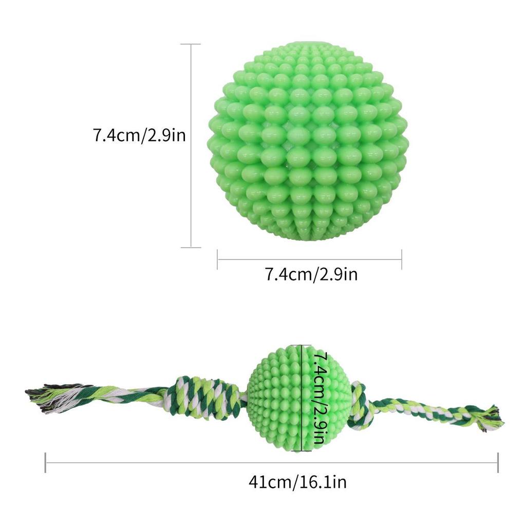 Dog Squeaky TPR Corn Ball: Bite-Resistant Pet Toy, Teeth Cleaner, Grinding Stick with Rope for Self-Entertaining Stress Relief.