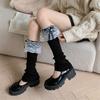 Keep Warm Leg Warmer/Arm Cover Bow Tie Lolita Long Socks Kawaii Knitted Socks for Winter Autumn