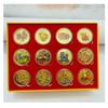 12 Zodiac Animals Coins Commemorative Medals Gift Set Collectibles Pig Dog Monkey Snake Ox Chick Rabbit Rat Pig Dragon Coin