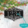 Customizable Iron Address Sign Modern House Number Plate Wall Mounted Personalized Front Door Housewarming