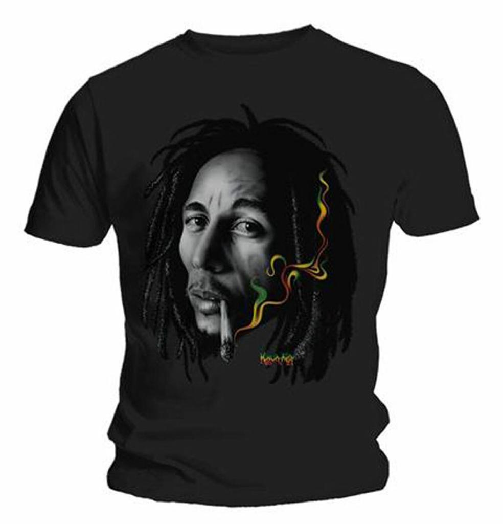 Official Bob Marley Rasta Smoke Mens Black T Shirt Bob Marley Classic Tee
