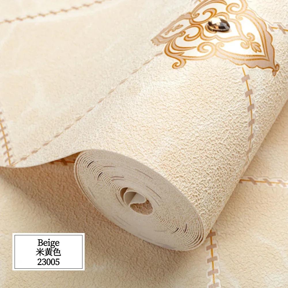 

1 рулон Нові шпалери 3D під оленячу шкіру з імітацією діамантів Декоративні шпалери для вітальні та спальні Клітчасті Квіткові шпалери 53cmx9.5m