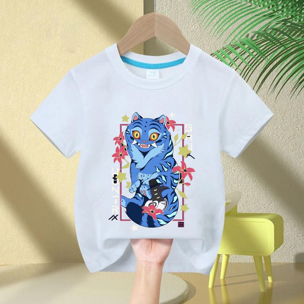 Children's Clothing KPop Devil Hunter Print Children's T-shirt Fashion Casual Top Movie Round Neck Cartoon Girl Boy T-shirt Casual