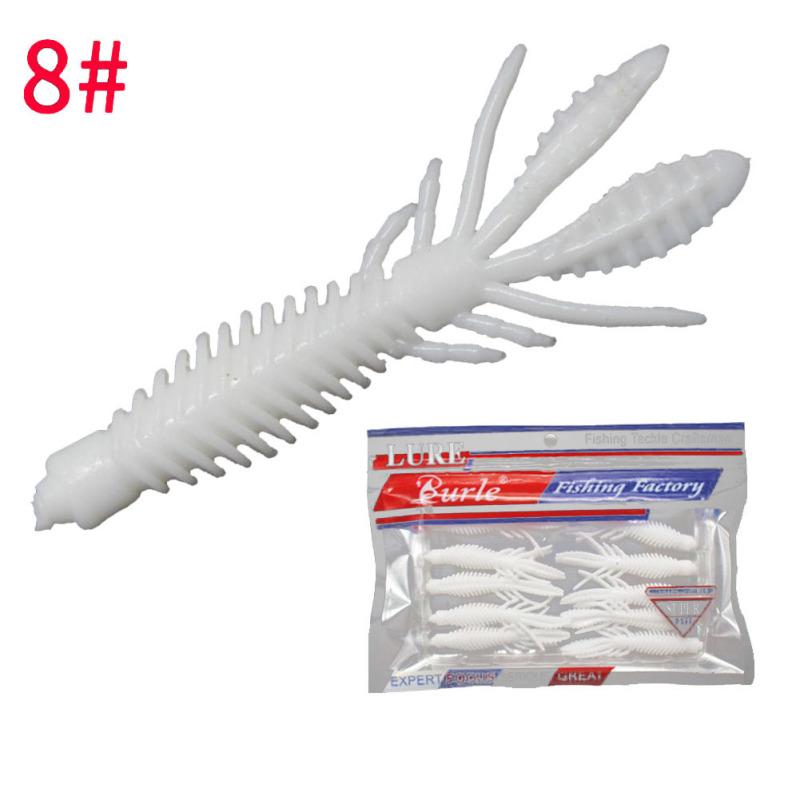 10 Stück Angelköder, 1,8 g, 6,5 cm, salziger, fischiger Angelköder, Garnelentyp, weicher Wurm, bionischer Köder für das Meer
