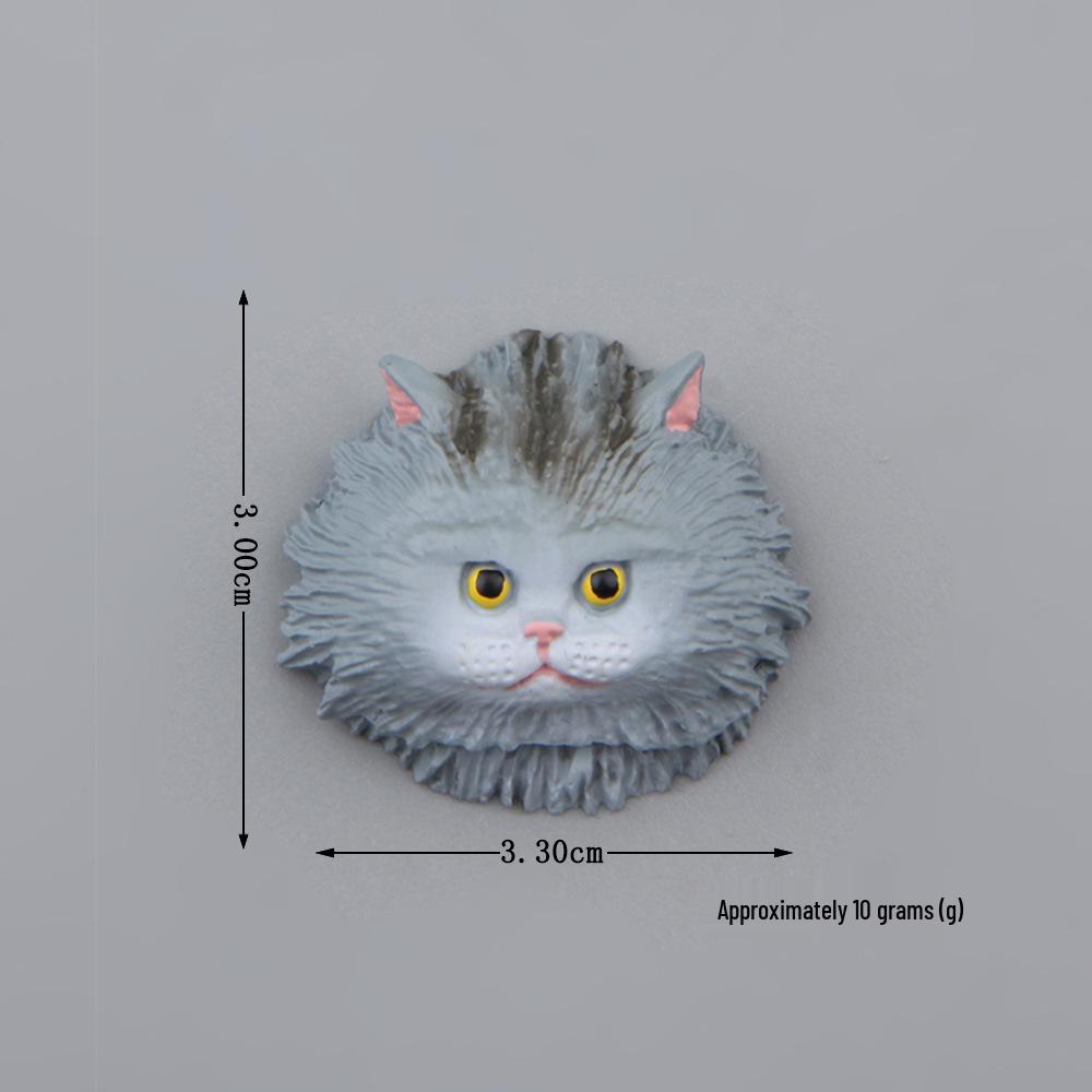 Cute Cat Head Magnetic Refrigerator Stickers - 6 Warm Colors, Japanese/Korean Inspired, Iron-Absorbing Magnets
