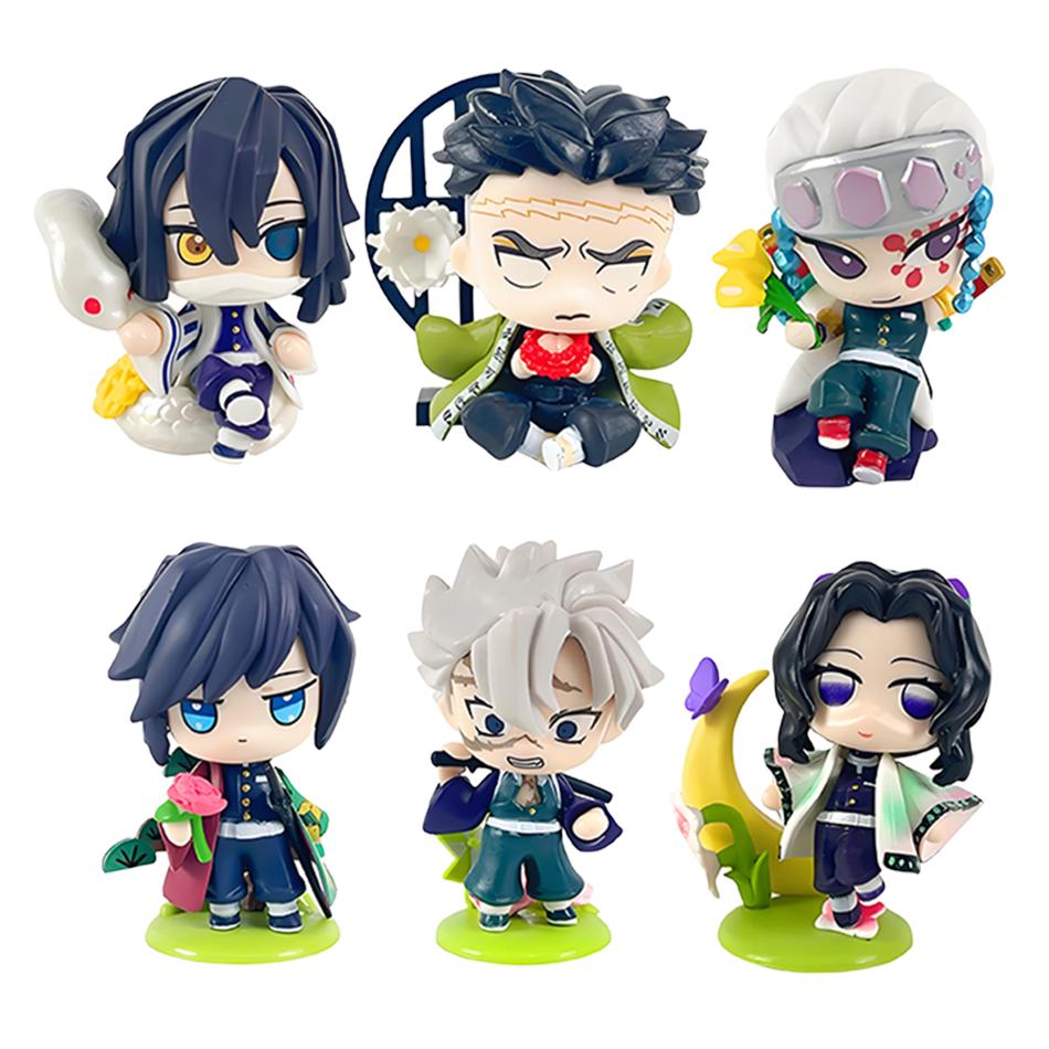 Q-Version Dämonentöter Anime Sitzende Geisterpuppe Tanjiro Nidouzi Inosuke Zenizu Puppe Action-Modell Spielzeug Weihnachtsgeburtstagsgeschenk