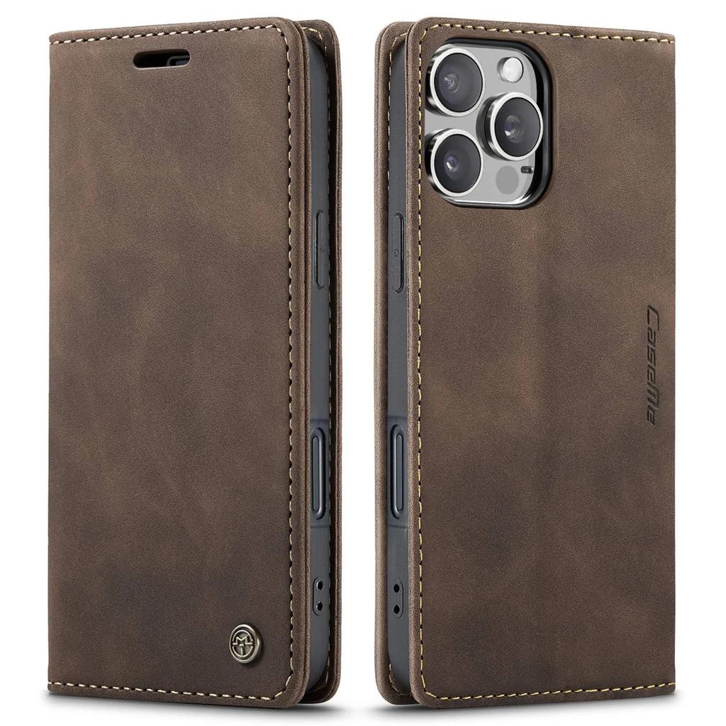 Flip Wallet Case for iPhone 16 Pro Max 16 Plus 16 Pro, Leather Magnetic Folio Cover with Card Holder, Kickstand - TPU Shockproof