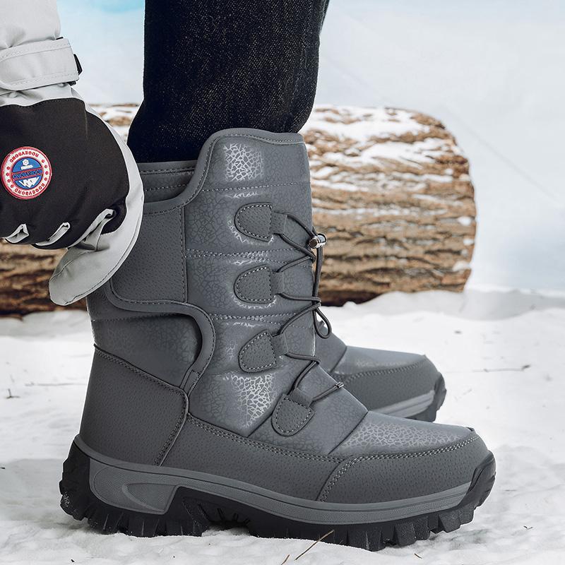 36-46 Winter Men's Plus Velvet High-top Outdoor Shoes Women's Large Size Hiking Shoes Plus Fur Warm Hiking Boots