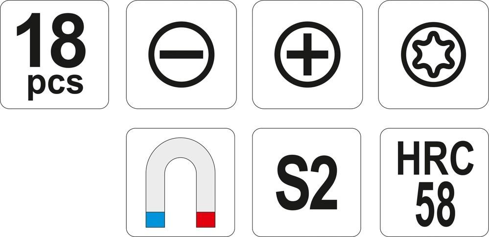 YT-25982 YATO 18-teiliges Schraubendreher-Set