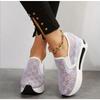 2025 Women's Fashion Flat Bottom Inner Height Increase Mesh Breathable Casual Single Shoes
