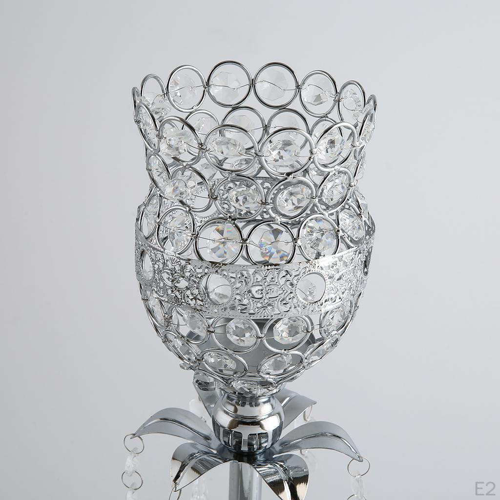 Crystal Candle Holder Decorative Candelabra Wedding Party Decor - L, as described