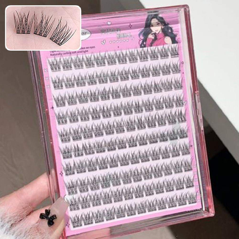 Faux cils sans colle Cils en bouquets à courbure naturelle Cils denses segmentés Extension de cils Maquillage