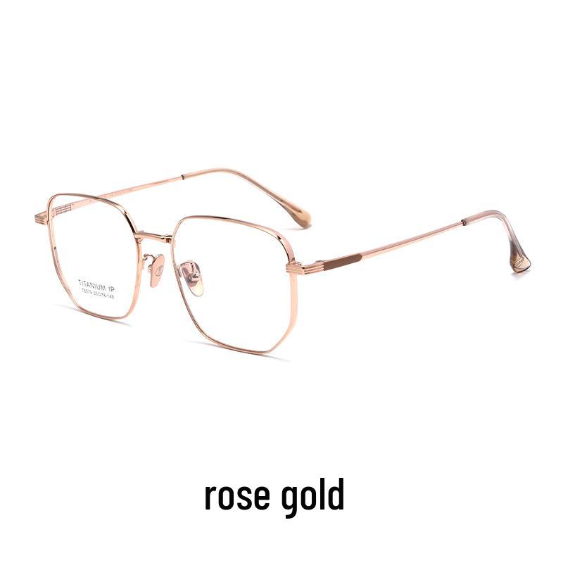 New Model 8579T Polygon Retro Pure Titanium Eyeglass Frames - Super Light Myopia Glasses, Large Frame