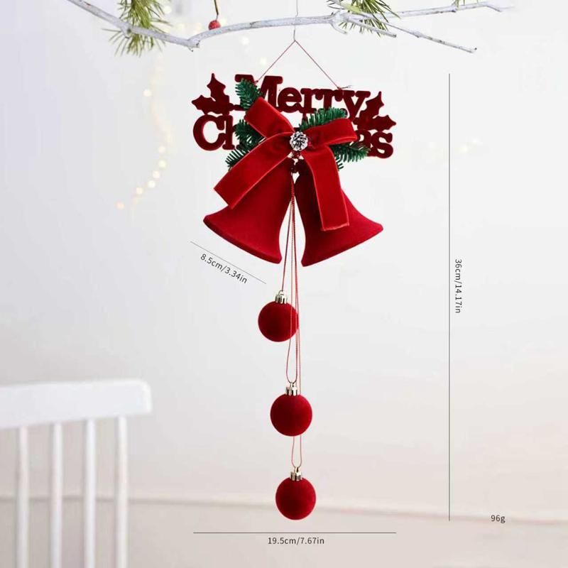1pcs Christmas Ball Velvet Red Bell Hanging Ornaments Xmas Tree Pendants Christmas Decorations For Home New Year Party Supplies