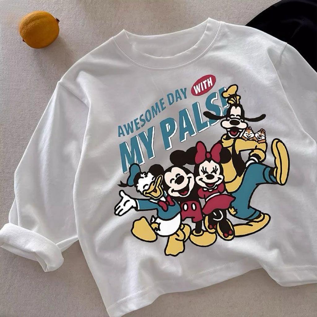 Trendy Spring & Autumn Kids' Cotton Long Sleeve T-Shirt - Cute Design for Boys & Girls