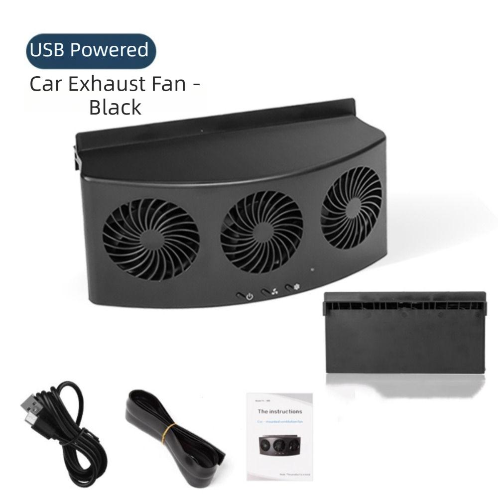 2 Head Design Ventilation Fan 3 Head Design Solar Fan Air Circulation Fan  Auto Air Circulation чёрный