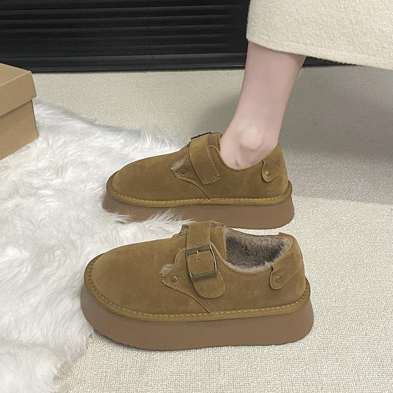 

Women s Large Size Thickened Winter Warm Fur One Snow Boots Thickened Lining Ankle Boots Anti-slip Hiking Sports Loafers 40