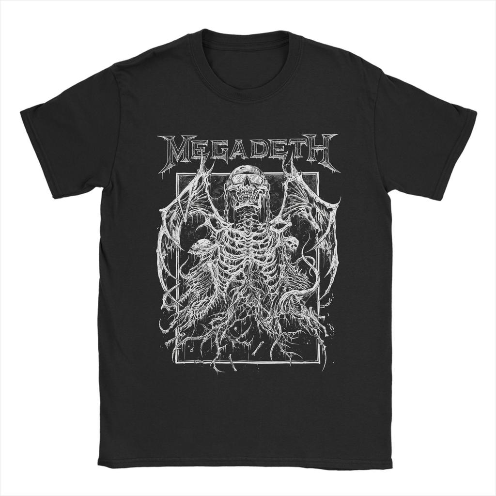 MMegadethed Band T Shirt Mens Cotton Unique TShirt Crew Neck Tees Short Sleeve Tops Big Size