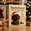 Unique Christmas Souvenirs 2026 Dachshund Advent Calendar, 24 Days 3D Collectible Dog Figures, Xmas Countdown Calendar Holiday Puppy Ornaments