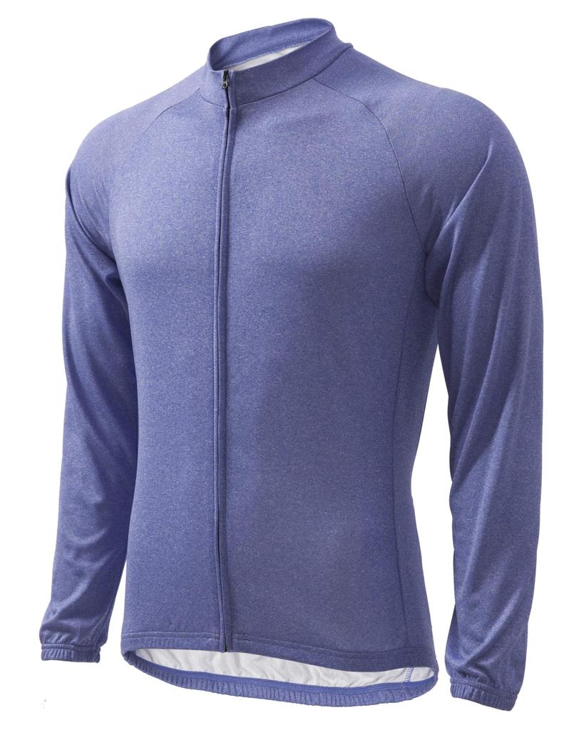 Welkruz Long Sleeve Cycling Cycling Road Bike Cycling Men's Jersey, Spring/Summer Apparel, Jersey, Shirt, WL-BB057 (Heather Blue, XXL)