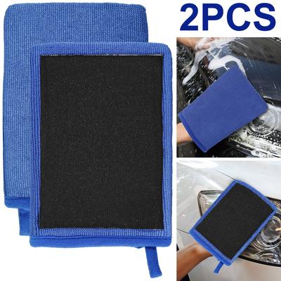 2Pcs Clay Mitt Non-Scratch Fiber Auto Detailing Mitt Car Paint Cleaning Glove Effective Cleaning Clay Decontamination Mitt