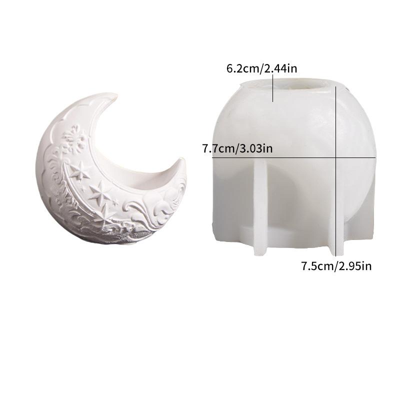 Wave Plaster Flower Pot White Half Moon Silicone Mold Embossed Mold Multifunctional Star Candle Cup For Candle Making Gardening белый