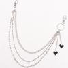 Trendy Black Heart Pendant Multi-layer Pants Chain - European & American Hip Hop Style