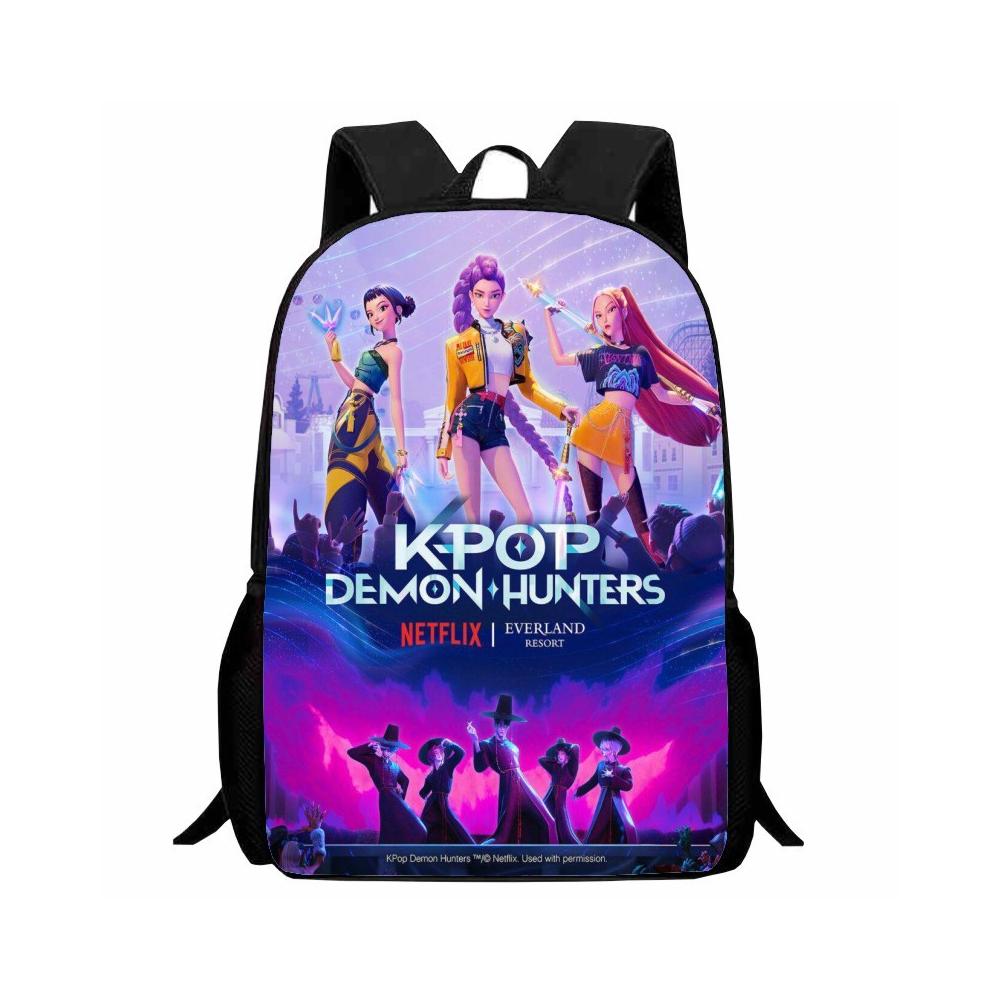Kpop Batoh Lovci Démonů - Lehký a Ležérní Design Batohu pro Studenty a Děti s Živým Grafickým Designem