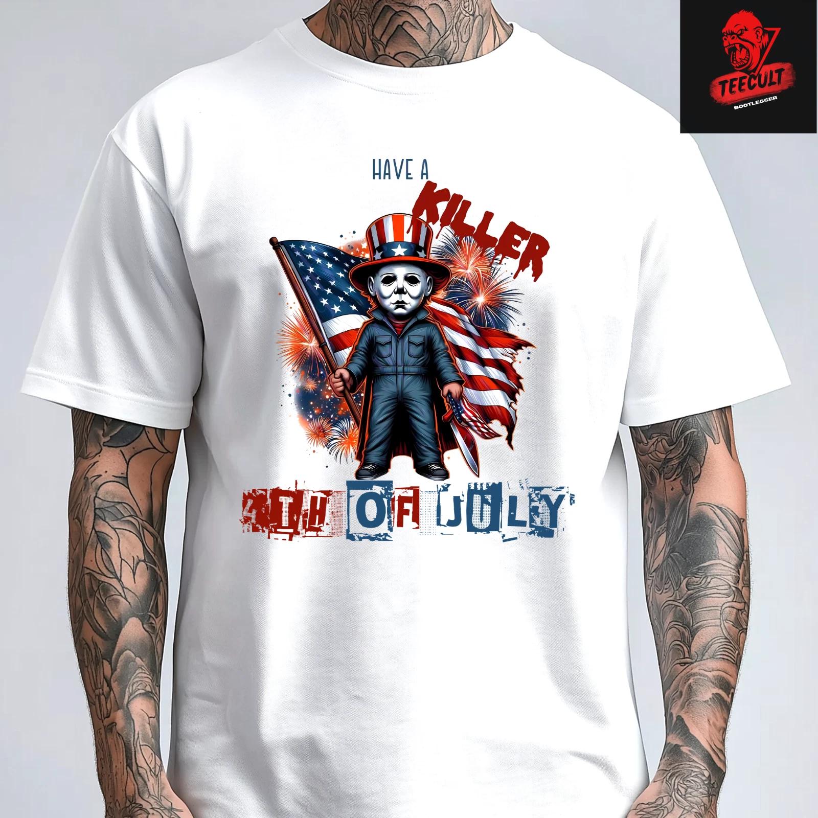 Men s and Women s T-shirts Michael Myers Have a Killer 4th of July Unisex Cotton Horror S