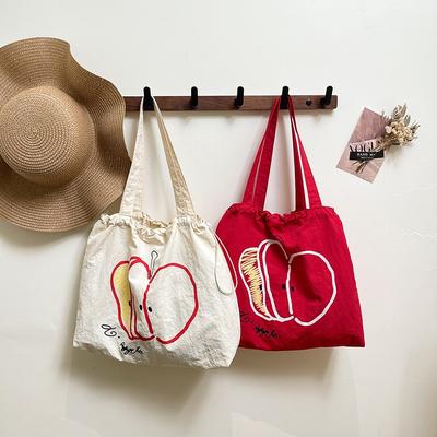 New Drawstring Canvas Bag Student Light Commute Versatile Shoulder Bag Niche Large Capacity Simple Backpack