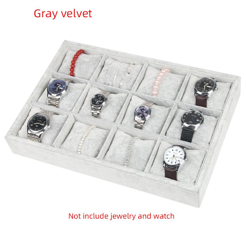 12 Grids Watch Bracelet Storage Tray Jewelry Pillow Tray Headdress Jewelry Display Organizer Tray