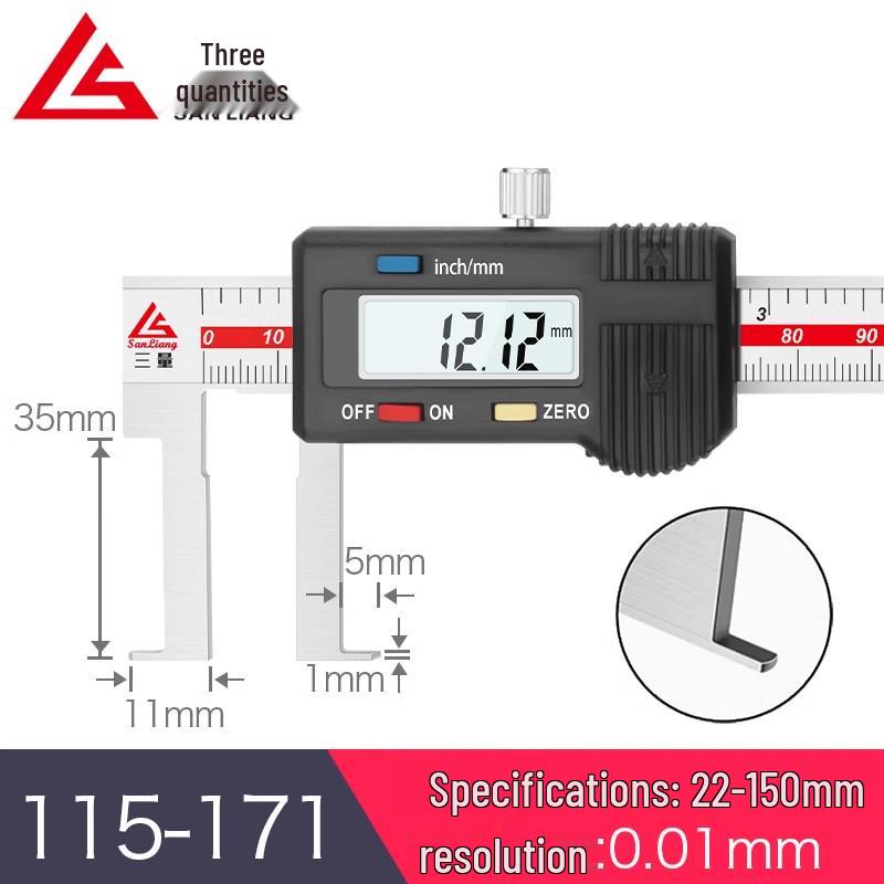 Stainless Steel Digital Vernier Caliper 10-150mm for Inner/Outer Groove Measurement