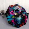 1pc Skull Flowers Automatic Open/Close Umbrella, Portable Folding Umbrella for Travel, Themed Events, It is suitable as a gift for various festivals,
