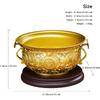 Aris & Juno Brass Treasure Bowl - Traditional Chinese Style, Perfect for Home or Office To Attract Wealth and Good Fortune (Length: 13 Cm)