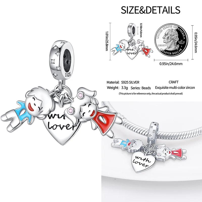 New In Charms Copper Beads Pendant Boys Girls Sparkling Zircon For Original Bracelets Fine Jewelry Gift