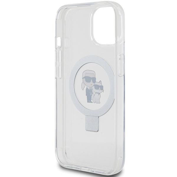 Karl Lagerfeld Klhmp14Shmrskch Iphone 14 / 15 / 13 6.1 Biały/White Hardcase Ring Stand Karl&Choupettte Magsafe