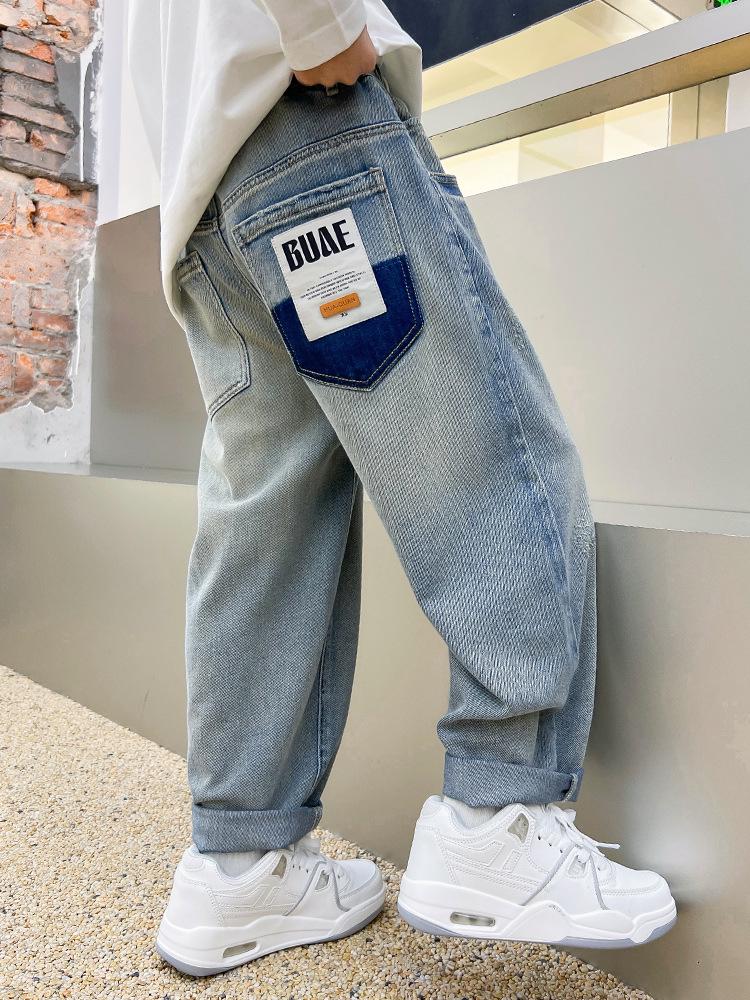 Boys' Cool Soft Denim Jeans: Stylish, Loose-Fit Sporty Trousers for Autumn 2025