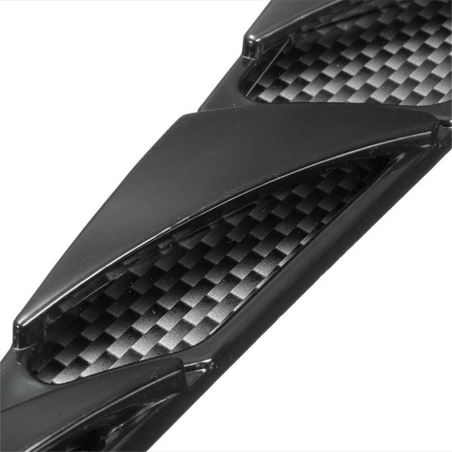 New 2Pcs Simulation Car Hood Decor Vent Both Side Air Flow Sticker Black Universal