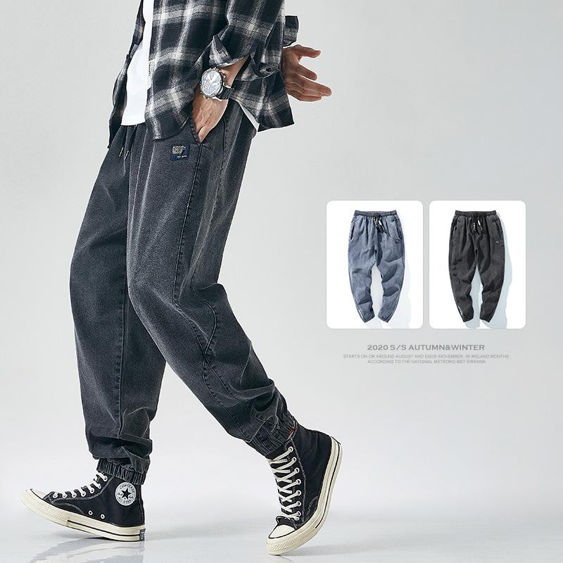 Büyük Beden Erkek Jogger Kot Pantolon 6XL 7XL 8XL Sokak Giyim Siyah Mavi Günlük Denim Kargo Pantolon Esnek Pamuk Daralan Kot Bol Pantolon