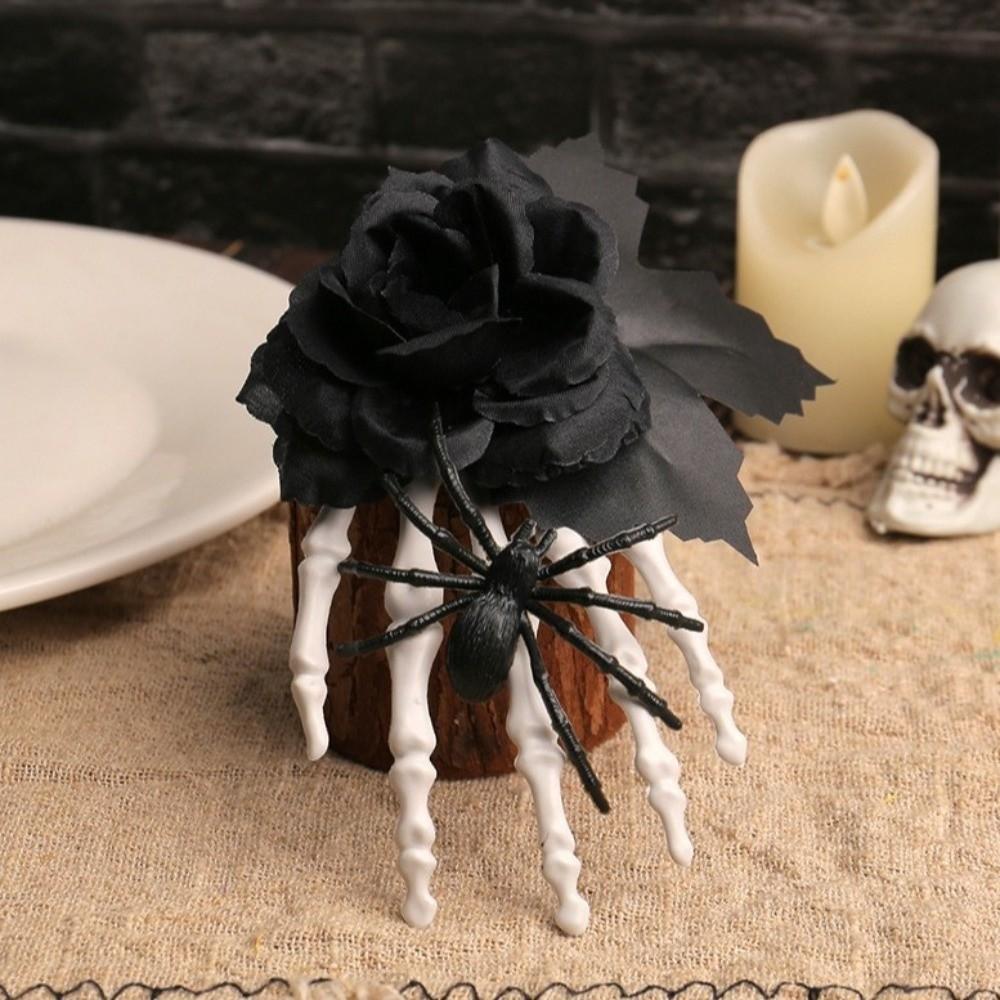 Flower Skeleton Hand Hairpin Cloth Halloween Headwear Gothic Ghost Claw Hair Clip  Festival