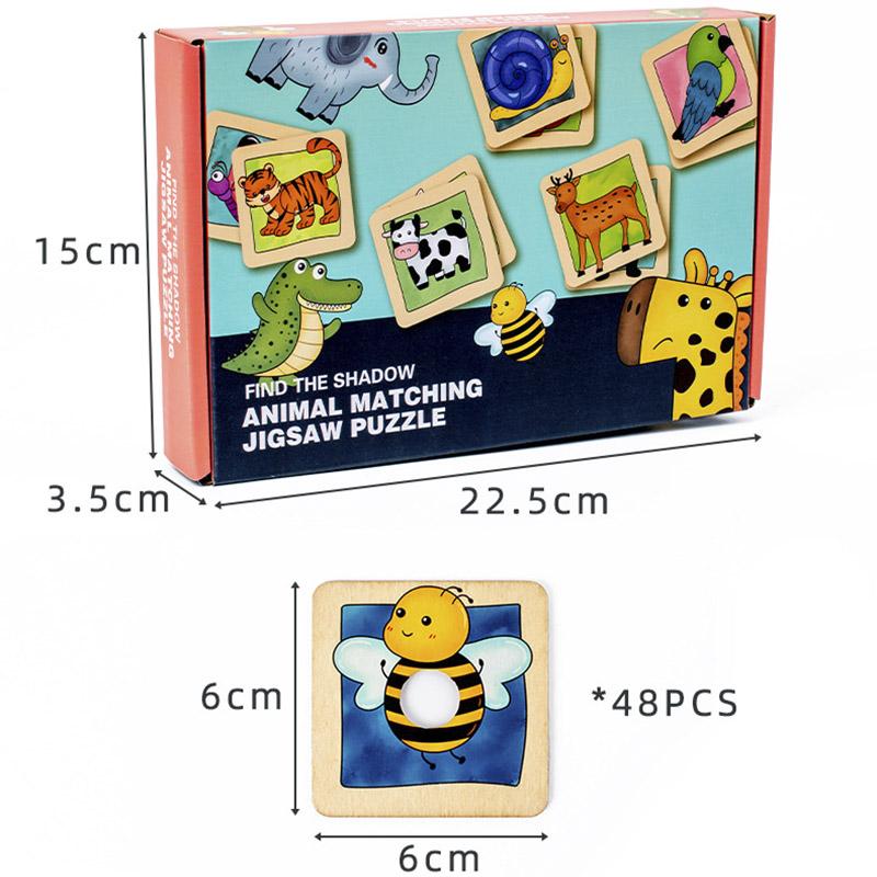 

Wooden Animal Fur Pattern Matching Board Puzzle Montessori Logical Thinking Fine Motor Training Board Game Educational Toys