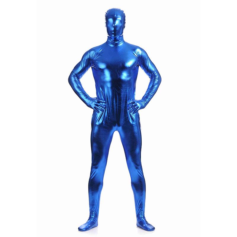 Латексный Zentai-костюм для всего тела Однотонный блестящий боди Костюм для Хэллоуина Сценический костюм
