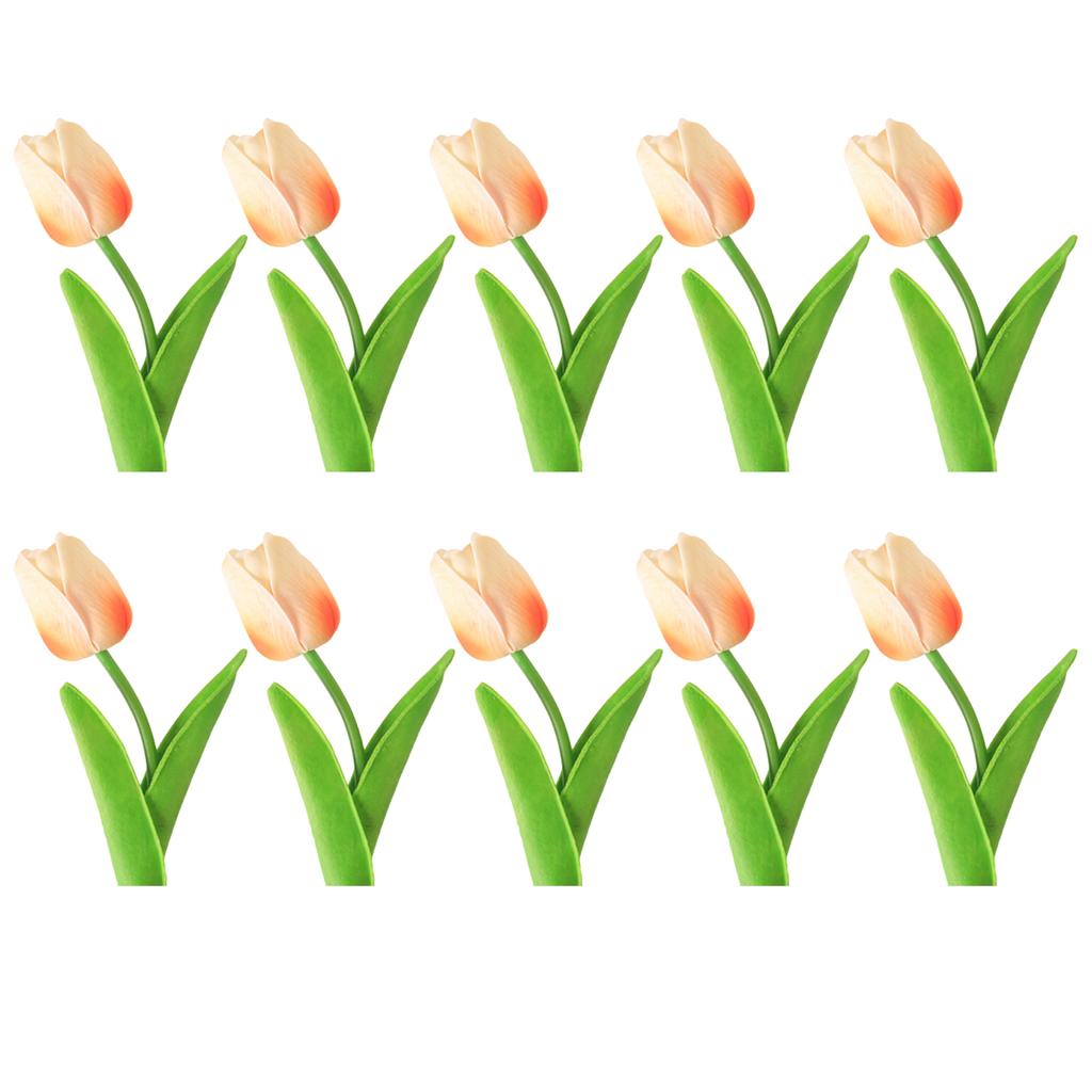 10PCS Artificial Flowers Tulip Bouquet PE Fake Flowers Wedding Garden Decoration Outdoor Home Garden Bouquet Vase Decor Plant