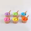 Candy Color Ice Cream Bowl with Spoon - Plastic Egg Tart Style Mold
