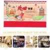 DOITOOL 2026 Horse Year Desk Calendar Chinese Calendar Vintage Monthly Flip Paper Standing Planner for Home Office Decor Daily Schedule Time